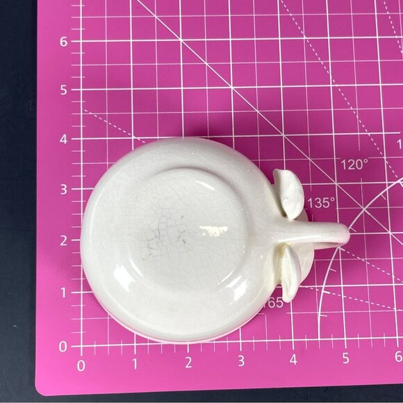 Stacked Ceramic Pottery Teapot Cup Set Paper Windows USA Floral Rose Cream VTG - Picture 12 of 16